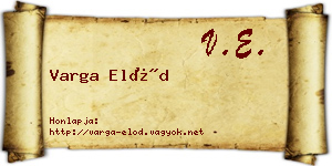 Varga Előd névjegykártya